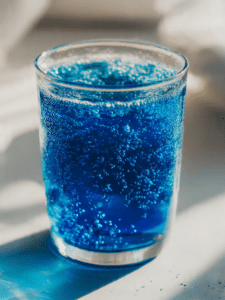 horse salt trick for men with blue mineral salt and water