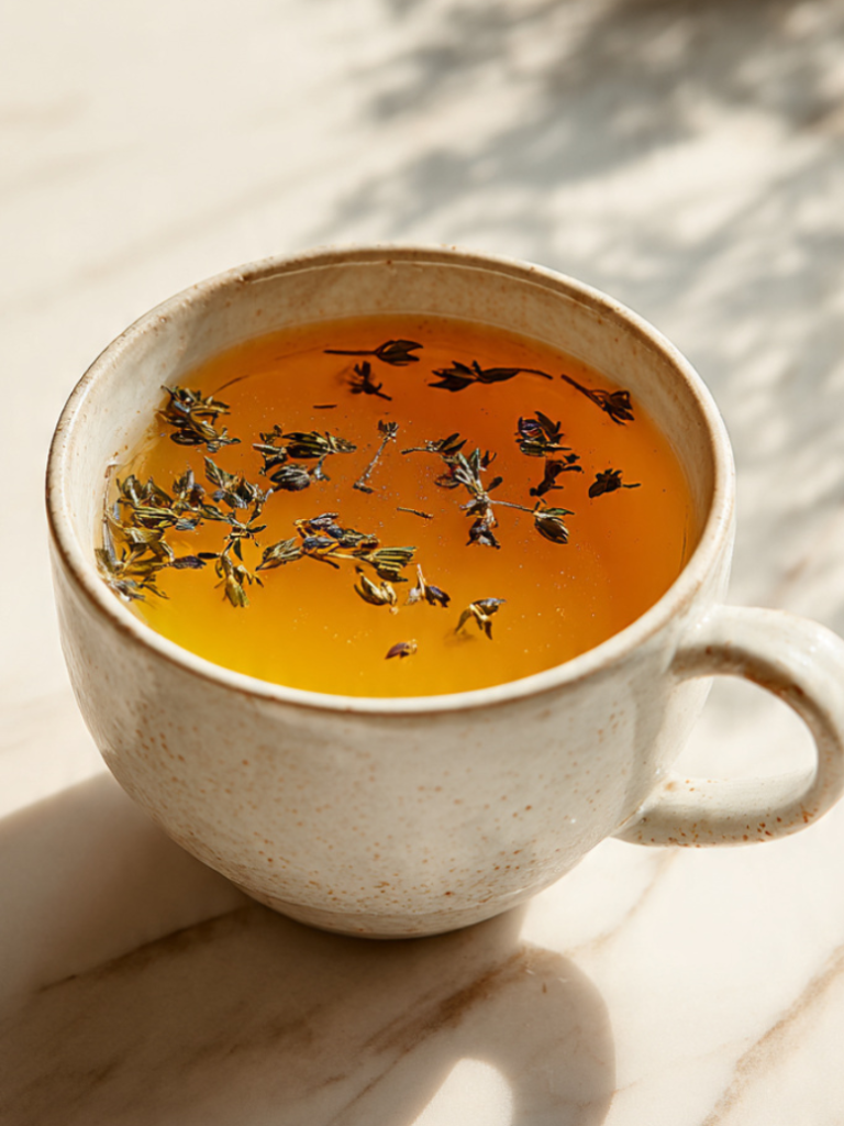 Text: neuro honey blend recipe in a glass mug with lemon and honey
