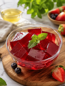 3 ingredient gelatin recipe for weight loss in glass cups with lemon and tea