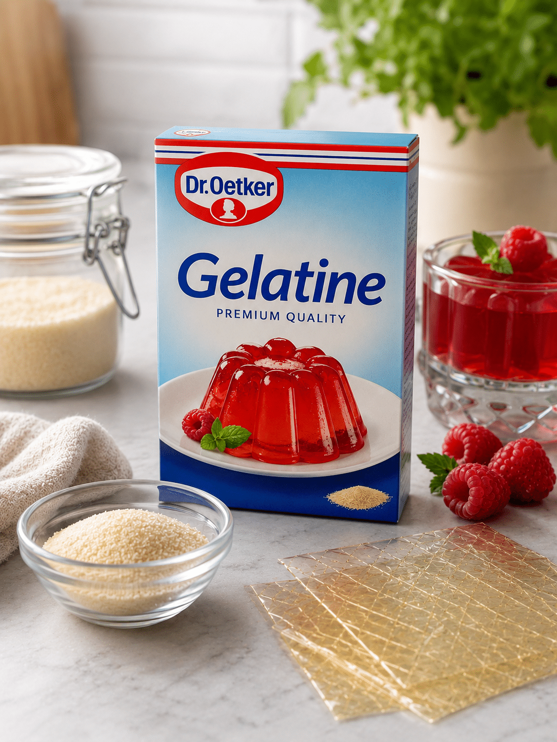 is dr oetker gelatine halal guide with gelatine packets and dessert ingredients